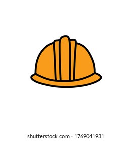 construction helmet doodle icon, vector illustration