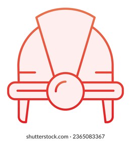 Bauhelm-Symbol mit flacher Oberfläche. Erbauer Helm rote Symbole im trendigen Flachstil. Schutzhut Farbverlauf-Design, entwickelt für Web und App. EPS10