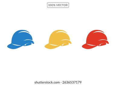 Construction Helmet  flat vector illustration, isolated on transparant  background. 1