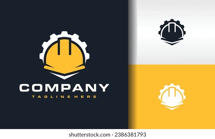 logotipo del equipo de casco de construcción