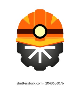 Casco de construcción y equipo sobre fondo blanco, ilustración vectorial