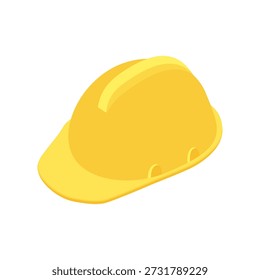 Capacete de construção - ilustração vetorial isométrica desenhada à mão.