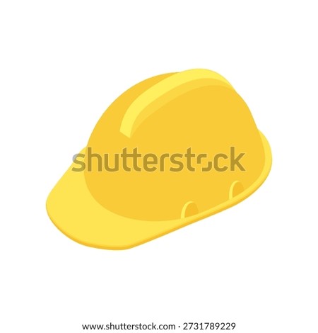 Construction helmet - hand drawn isometric vector illustration.