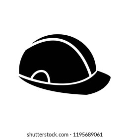 construction helmet icon. black isolated