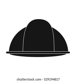 Construction helmet icon in black style isolated on white background. Build and repair symbol stock vector illustration.