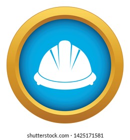 Construction helmet icon blue vector isolated on white background for any design