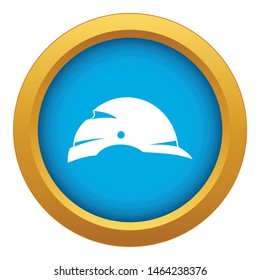 Construction helmet icon blue vector isolated on white background for any design