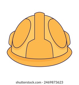construction helmet icon in cartoon style on a white background.