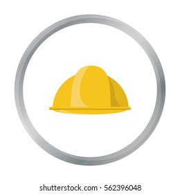 Construction helmet icon in cartoon style isolated on white background. Build and repair symbol stock vector illustration.