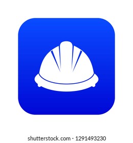 Construction helmet icon digital blue for any design isolated on white vector illustration