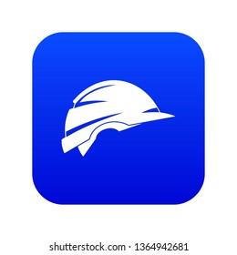 Construction helmet icon digital blue for any design isolated on white vector illustration