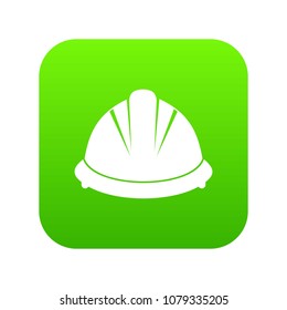 Construction helmet icon digital green for any design isolated on white vector illustration