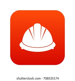 Construction helmet icon digital red for any design isolated on white vector illustration
