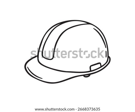 construction helmet icon doodle hand drawn. Outline line drawing clipart symbol. Vector illustration
