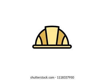 Construction Helmet icon, filled line icon