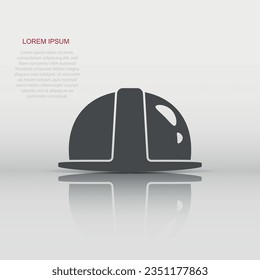 Construction helmet icon in flat style. Safety cap vector illustration on isolated background. Worker hat sign business concept.