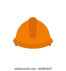 Construction helmet icon in flat style isolated on white background. Protection symbol