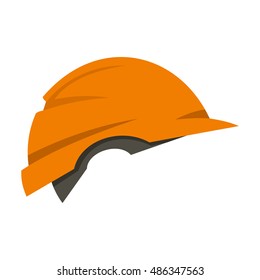 Construction helmet icon in flat style isolated on white background. Repair symbol vector illustration