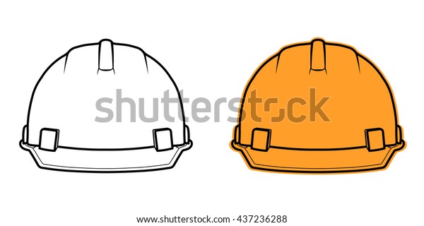 白い背景にコンストラクションヘルメットのアイコン前面 工事中のエレメントの安全性 工事中の安全 建物のヘルメットのベクターイラスト のベクター画像素材 ロイヤリティフリー