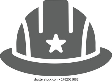 Construction helmet icon / gray color