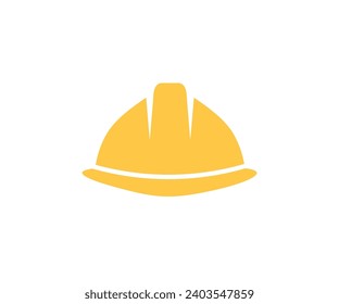 Bauhelm-Symbol. Helm, Hut, Konstruktion, Sicherheit, Schutz, Gelb, Hardhat, Hard, Builder. Sicherheitskappe, Vektor-Design und Illustration von Arbeitsbüchern.
