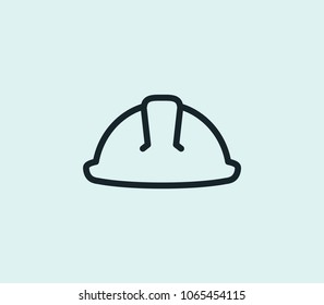 Construction helmet icon line isolated on clean background. Construction helmet icon concept drawing icon line in modern style. Vector illustration for your web site mobile logo app UI design.