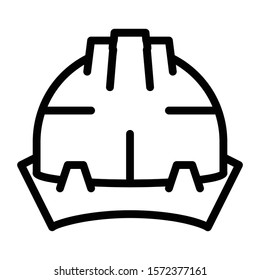 construction helmet icon outline vector design