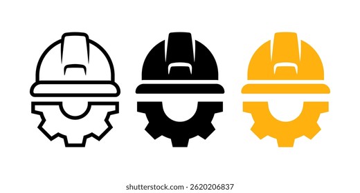 Construction Helmet icon set. for mobile concept and web design on white background