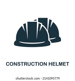 Icono del casco de construcción. Elemento sencillo de la colección de construcción. Icono de casco de construcción creativa para diseño web, plantillas, infografías y más