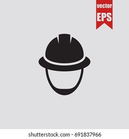 Construction helmet icon in trendy isolated on grey background.Vector illustration.