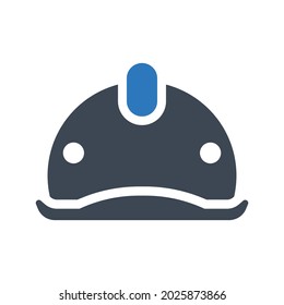 Icono del casco de construcción. gráficos vectoriales