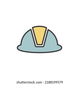 construction helmet icon vector illustration logo template for many purpose. Isolated on white background. full color cartoon