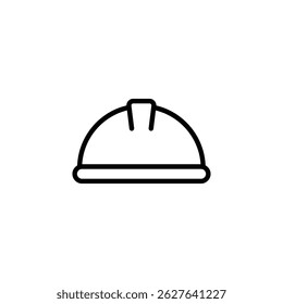 construction helmet icon vector.  in line style design on white background. vector illustration