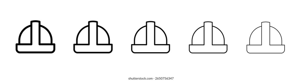 construction helmet icon vector thin outline style sign