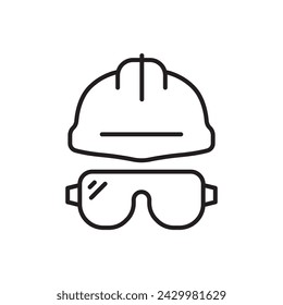 Construction helmet icon. Worker engineer helmet flat sign design. Builder helm symbol pictogram. UX UI icon