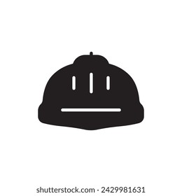 Construction helmet icon. Worker engineer helmet flat sign design. Builder helm symbol pictogram. UX UI icon