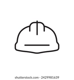 Construction helmet icon. Worker engineer helmet flat sign design. Builder helm symbol pictogram. UX UI icon