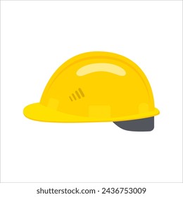 Icono de casco de construcción. seguridad del trabajador de casco amarillo aislado sobre fondo blanco. se puede utilizar el icono de casco para aplicaciones web y de teléfonos móviles. Ilustración vectorial en estilo plano