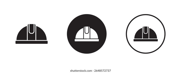 Construction Helmet Icons in Flat Style
