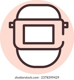 Construction helmet; illustration or icon; vector on white background.