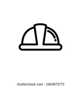 construction helmet line icon, vector illustration
