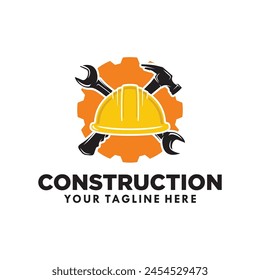 Casco de construcción Logo Diseño Ilustración