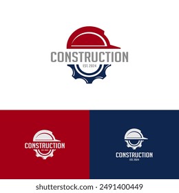 Construction helmet logo, with multiple logo placements