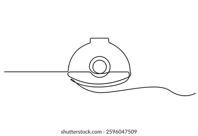 Construction helmet one line art.