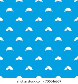 Construction helmet pattern repeat seamless in blue color for any design. Vector geometric illustration