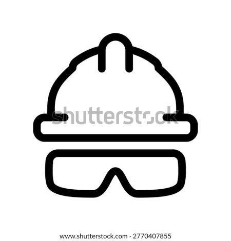 Construction Helmet and Safety Glasses Icon