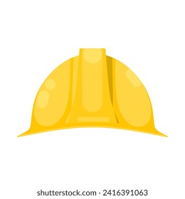 Bauhelm. Sicherheitsmütze bei der Arbeit einzeln auf weißem Hintergrund. Gelbes Plastikkopfgetriebe. Vektorgrafik