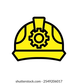 Casco de construcción o icono de casco de seguridad. Adecuado para diseños relacionados con la seguridad, día del trabajo, imágenes de la industria de la construcción, mineros y conceptos de ingeniería.