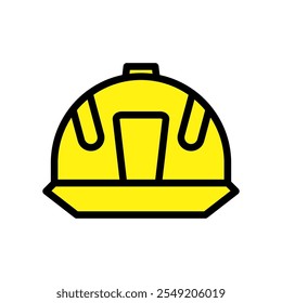 Construction helmet or safety helmet icon. Suitable for safety related designs, labor day, construction industry visuals, miners and engineering concepts.