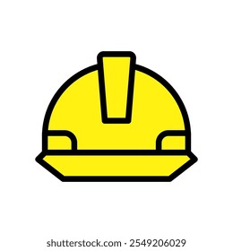 Construction helmet or safety helmet icon. Suitable for safety related designs, labor day, construction industry visuals, miners and engineering concepts.